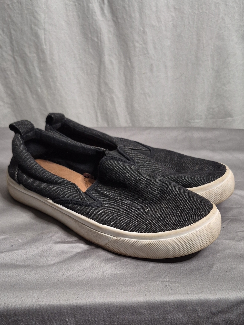 Maurices Black Slip-On Canvas Flats with White Sole